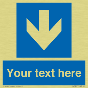 Custom Directional signage blue down arrow 